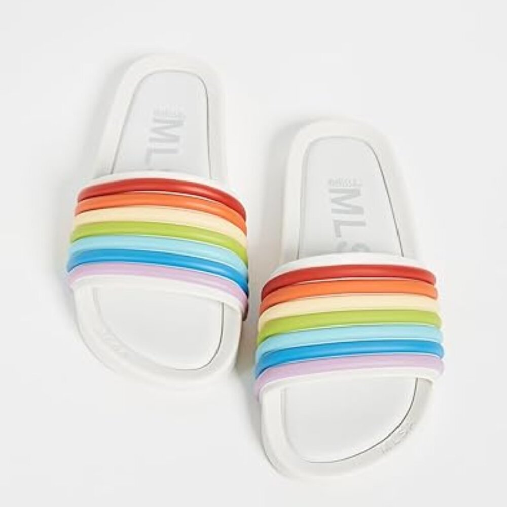 Rainbow Slide by Melissa, US 6 -White/Rainbow